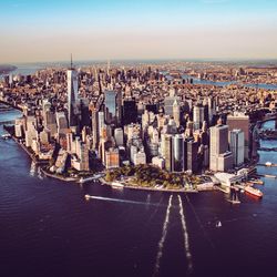 Aerial view of Manhattan island
