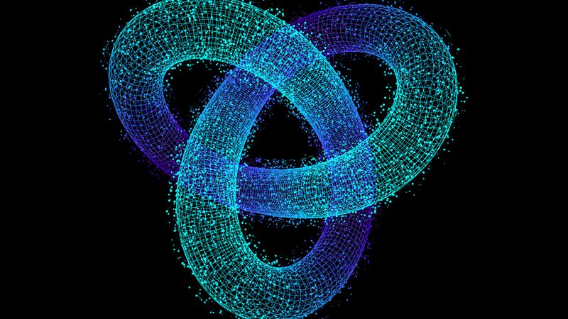 Trefoil Knot. Vector 3D Illustration. 