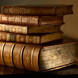 stack of antiquarian books