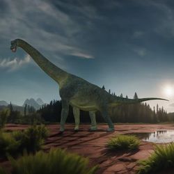 Artist's reconstruction of Garumbatitan morellensis, the newly discovered sauropod found in early Cretaceous, Spain