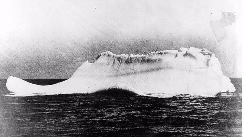 An iceberg which may have collided with the Titanic.