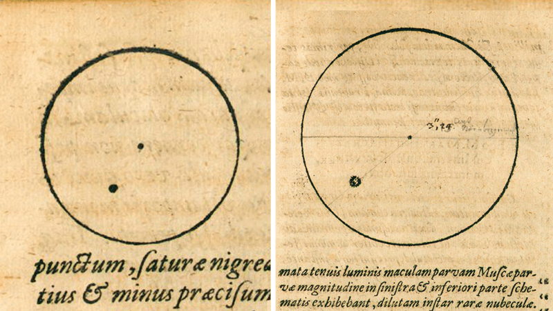 Kepler's two drawing of the Sun show the sunspot cluster to be different sizes, but agree on the location, which is more important.