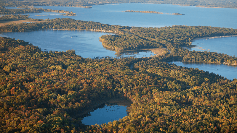 Arial view of Brainerd Minnesota.