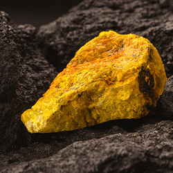 Bright yellow uranium ore.